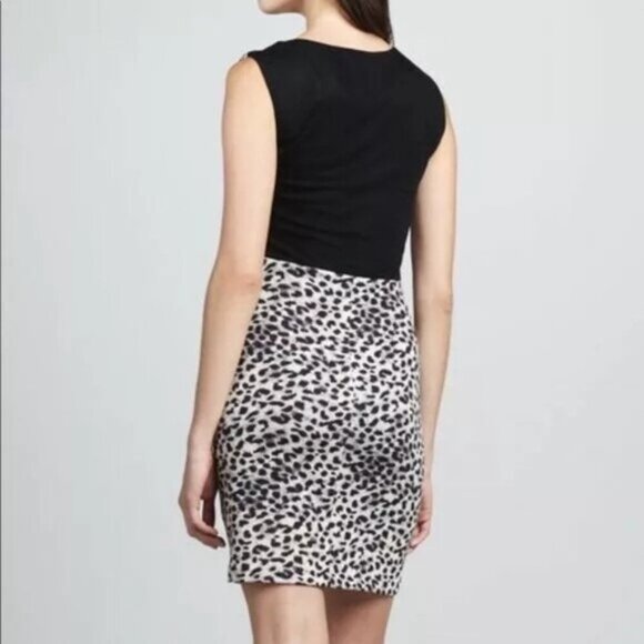 NWT Rebecca Taylor Leopard Print Sleeveless Dress XS - Picture 10 of 10